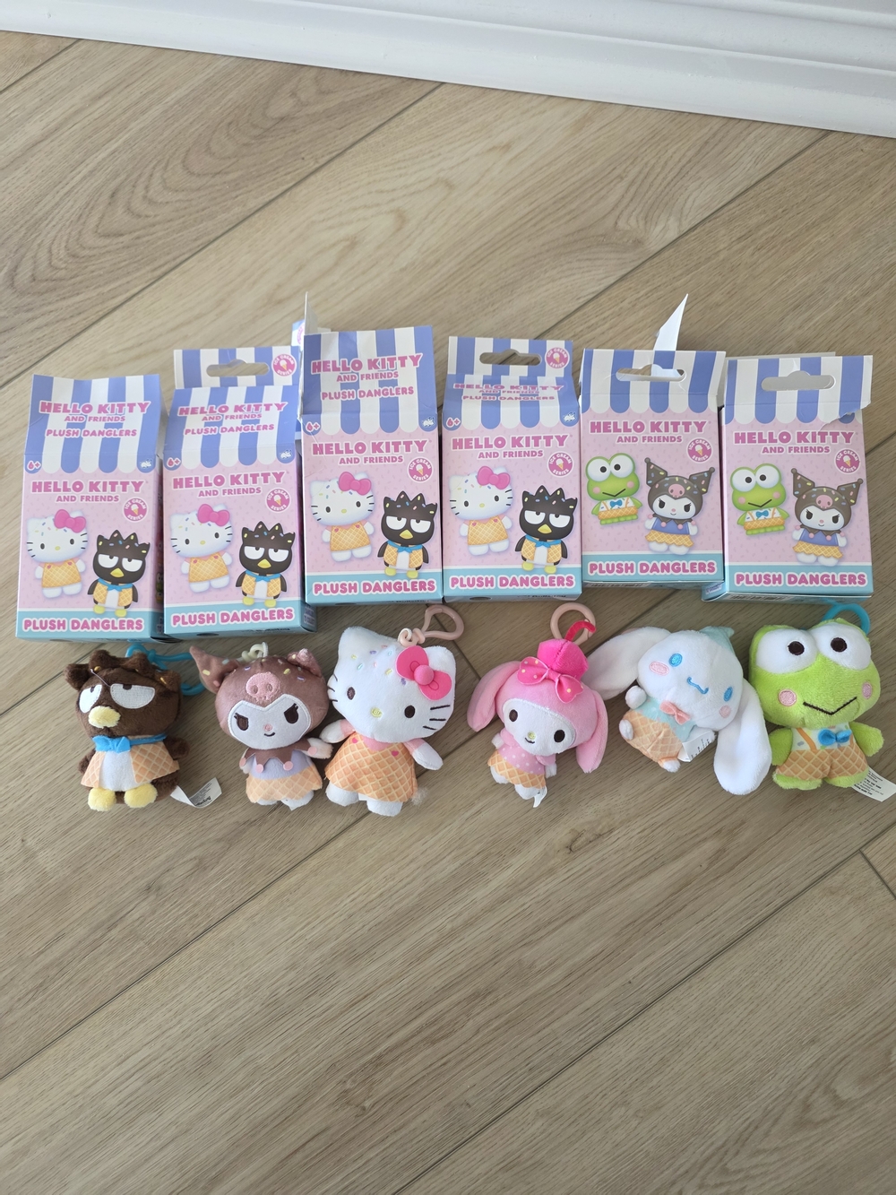 Hello Kitty And Friends Ice Cream Series Plush Danglers Set Of 6